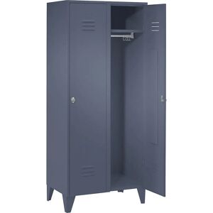 Armadio in acciaio Wolf - 2 scomparti - Grigio-blu Armadio in acciaio Wolf - 2 scomparti - Grigio-blu