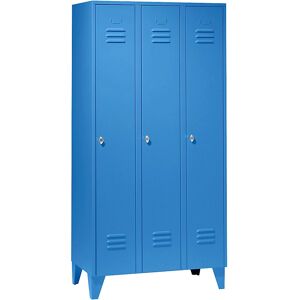 Armario de acero azul claro Wolf - 3 compartimentos Armario de acero azul claro Wolf - 3 compartimentos