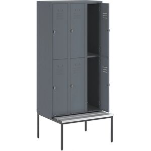 Armario Wolf BERLIN 2 - Gris Azulado, 6 compartimentos Armario Wolf BERLIN 2 - Gris Azulado, 6 compartimentos