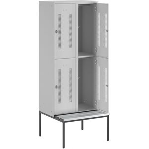 Wolf Armario ropero - Acero, 4 compartimentos, gris claro RAL 7035 Wolf Armario ropero - Acero, 4 compartimentos, gris claro RAL 7035