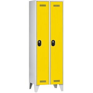 Dulap de garderobă Wolf - Gri deschis / Zinc galben - 2 secțiuni Dulap de garderobă Wolf - Gri deschis / Zinc galben - 2 secțiuni