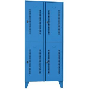 Armadio in acciaio Wolf - 4 scomparti, blu RAL 5012 Armadio in acciaio Wolf - 4 scomparti, blu RAL 5012