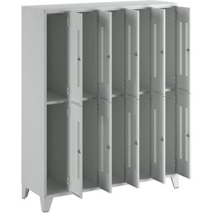 Armario estrecho de acero Wolf - 10 compartimentos - Puertas ventiladas Armario estrecho de acero Wolf - 10 compartimentos - Puertas ventiladas