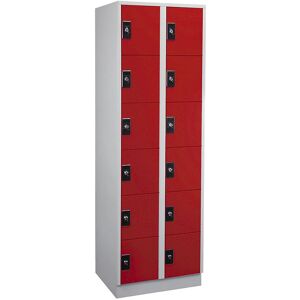 Wolf Gris Claro / Rojo Vivo Armario con Cerradura - Armario de almacenamiento Wolf Gris Claro / Rojo Vivo Armario con Cerradura - Armario de almacenamiento
