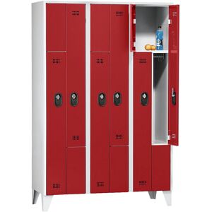Wolf Z Armadio guardaroba - Grigio chiaro / Rosso vivo Wolf Z Armadio guardaroba - Grigio chiaro / Rosso vivo