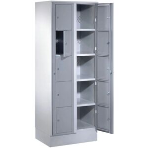 Armario de lavandería Wolf - 1800x700x500mm, 10 compartimentos, gris claro Armario de lavandería Wolf - 1800x700x500mm, 10 compartimentos, gris claro
