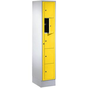 Armario de lavandería Wolf - 5 compartimentos, Acero, Gris claro / Amarillo zinc Armario de lavandería Wolf - 5 compartimentos, Acero, Gris claro / Amarillo zinc