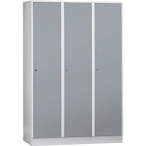 Dulap din oțel Wolf cu bază - 3 compartimente, gri deschis RAL 7035 Dulap din oțel Wolf cu bază - 3 compartimente, gri deschis RAL 7035