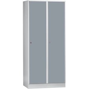 Armario de vestuario Wolf - 2 compartimentos, acero, gris plata, 1800x800x500 mm Armario de vestuario Wolf - 2 compartimentos, acero, gris plata, 1800x800x500 mm