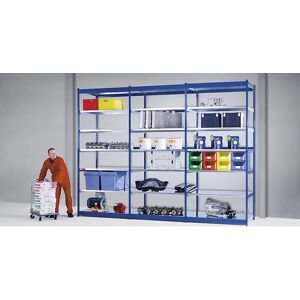 Estantería doble estable hofe - 2500mm - Azul / Galvanizado - 1325mm Estantería doble estable hofe - 2500mm - Azul / Galvanizado - 1325mm