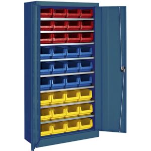 Mauser Lager- Schrank - Blau, 36 Boxen, 8 Regale - Aufbewahrungsschrank Mauser Lager- Schrank - Blau, 36 Boxen, 8 Regale - Aufbewahrungsschrank