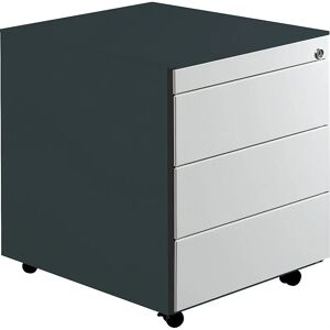Mauser Rollcontainer - Stahlblech, 3 Schubladen, Anthrazitgrau / Hellgrau Mauser Rollcontainer - Stahlblech, 3 Schubladen, Anthrazitgrau / Hellgrau