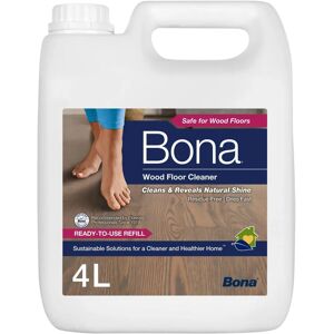BONA Wood Floor Cleaner - 4L Neutral pH, Safe for All Finishes - Wood Floor Cleaner BONA Wood Floor Cleaner - 4L Neutral pH, Safe for All Finishes - Wood Floor Cleaner