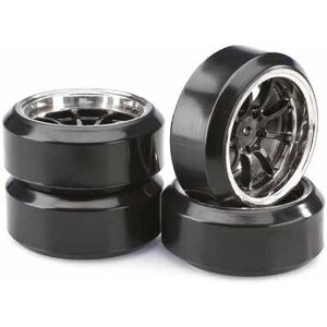 Absima 2510045 RC Räder - Schwarz-Chrom - 1:10 Straßenmodell Absima 2510045 RC Räder - Schwarz-Chrom - 1:10 Straßenmodell