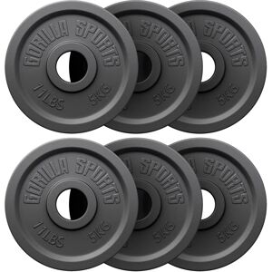 Gorilla Sports Gjutjärn Viktplattor 51mm - 30kg Gorilla Sports Gjutjärn Viktplattor 51mm - 30kg