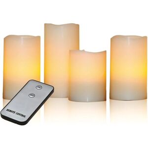 X4-LIFE Juego de Velas LED - Cera Real, Control Remoto, 4 piezas X4-LIFE Juego de Velas LED - Cera Real, Control Remoto, 4 piezas
