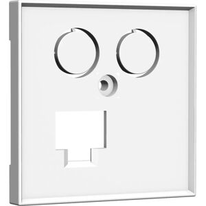 HOMEWAY HWZL0RWG55V1 - TV+LAN 55 x 55 mm plaque centrale blanche - Publicité HOMEWAY HWZL0RWG55V1 - TV+LAN 55 x 55 mm plaque centrale blanche - Publicité