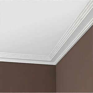 Profhome White Cornice Moulding - 150276 - Modern Style - 200cm Profhome White Cornice Moulding - 150276 - Modern Style - 200cm
