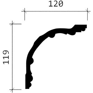 Cornisa de Poliuretano Blanca Profhome - 200cm - Neoclasicismo Cornisa de Poliuretano Blanca Profhome - 200cm - Neoclasicismo