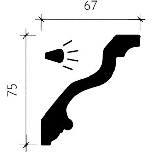 Profhome White Polyurethane Cornice Moulding - 200cm - Sturdy & Lightweight Profhome White Polyurethane Cornice Moulding - 200cm - Sturdy & Lightweight