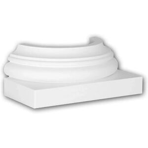 Profhome White Half Column Base - Indoor/Outdoor Decor - 26cm x 11cm x 13cm Profhome White Half Column Base - Indoor/Outdoor Decor - 26cm x 11cm x 13cm