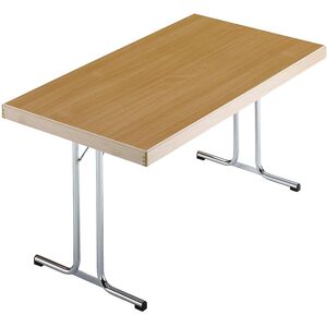 Mesa plegable gris claro con patas en T doble Mesa plegable gris claro con patas en T doble