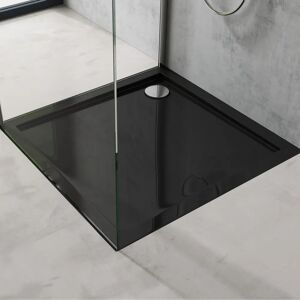DOPORRO Bassine de douche carrée en acrylique noir 100x100cm - Bassine de douche - Publicité DOPORRO Bassine de douche carrée en acrylique noir 100x100cm - Bassine de douche - Publicité
