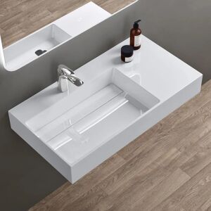 Doporro - Lavabo rectangulaire moderne - 90x48x13cm - Blanc - Publicité Doporro - Lavabo rectangulaire moderne - 90x48x13cm - Blanc - Publicité