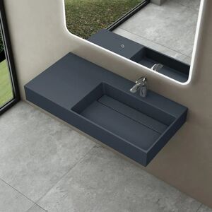 Lavabo Murale en Marbre Cast Doporro - Drain Caché - 90x48x13cm - Anthracite Mat - Accessoire de salle de bain - Publicité Lavabo Murale en Marbre Cast Doporro - Drain Caché - 90x48x13cm - Anthracite Mat - Accessoire de salle de bain - Publicité