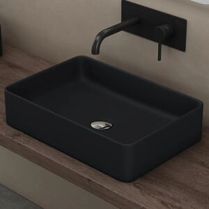 DOPORRO - Lavabo Mural 58x38x13cm - Lavabo en Céramique pour Salle de Bain - Noir Mat - Publicité DOPORRO - Lavabo Mural 58x38x13cm - Lavabo en Céramique pour Salle de Bain - Noir Mat - Publicité