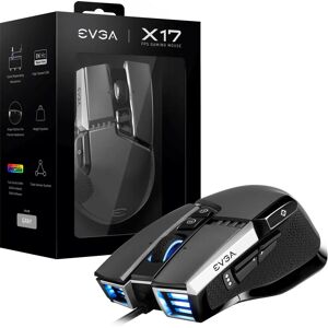 Mouse da gioco EVGA X17 - Con cavo, Grigio, 16000 DPI Mouse da gioco EVGA X17 - Con cavo, Grigio, 16000 DPI