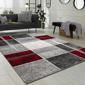 Paco Home Grau Röd Muster Modernes Teppich Paco Home Grau Röd Muster Modernes Teppich