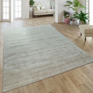 Alfombra Beige Hecha a Mano de Algodón y Viscosa Paco Home Alfombra Beige Hecha a Mano de Algodón y Viscosa Paco Home