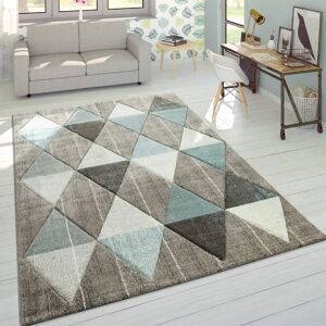 Tappeto PACO HOME Lara 234 - Design geometrico, Fatto a mano, Blu-Beige Tappeto PACO HOME Lara 234 - Design geometrico, Fatto a mano, Blu-Beige