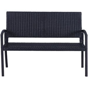 Outsunny Puutarhapenkki - Teräs ja Rattan 2-istuttava Outsunny Puutarhapenkki - Teräs ja Rattan 2-istuttava