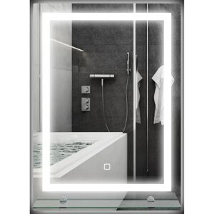 Kleankin LED Badspiegel mit Beleuchtung, Glas-Ablage, 22W, 70x50cm Kleankin LED Badspiegel mit Beleuchtung, Glas-Ablage, 22W, 70x50cm