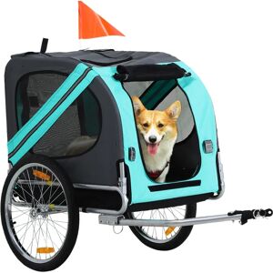 Przyczepa rowerowa PawHut dla zwierząt – 130x73x90cm – Zielona – Wodoszczelny dach Przyczepa rowerowa PawHut dla zwierząt – 130x73x90cm – Zielona – Wodoszczelny dach