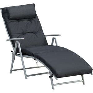 Outsunny Metalen Tuin Lounge Stoel met Kussen - Buitenmeubilair Outsunny Metalen Tuin Lounge Stoel met Kussen - Buitenmeubilair