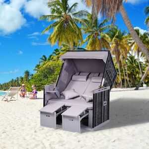 Kaksipaikkainen puutarhaloungetuoli katoksella - PE Rattan Kaksipaikkainen puutarhaloungetuoli katoksella - PE Rattan