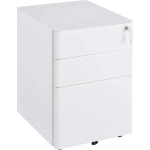 Vinsetto Weißer Stahlaktenschrank - Kompakt, Schloss, 3 Schubladen Vinsetto Weißer Stahlaktenschrank - Kompakt, Schloss, 3 Schubladen
