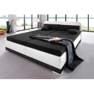 Polsterbett MAINTAL - Modernes Bett mit Stauraum, 160x200cm, Schwarz-Weiß Polsterbett MAINTAL - Modernes Bett mit Stauraum, 160x200cm, Schwarz-Weiß