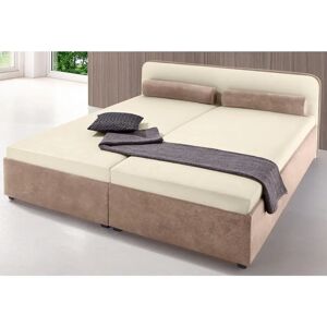 Polsterbett MAINTAL - Microvelours, 180x200 cm, beige, 2 Matratzen Polsterbett MAINTAL - Microvelours, 180x200 cm, beige, 2 Matratzen