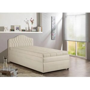 Betten Gr. MAINTAL Beiges Microvelours Ottomane Bett - Bett Betten Gr. MAINTAL Beiges Microvelours Ottomane Bett - Bett