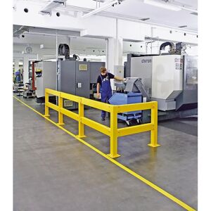 kaiserkraft Sicherheitsgeländer - 1500 mm - Stahl, Gelb, Rechteckig kaiserkraft Sicherheitsgeländer - 1500 mm - Stahl, Gelb, Rechteckig