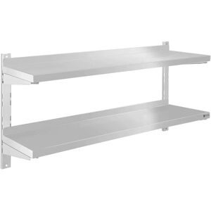 Półka Ścienna ze Stali Nierdzewnej - 2 Poziomy - 120cm Półka Ścienna ze Stali Nierdzewnej - 2 Poziomy - 120cm