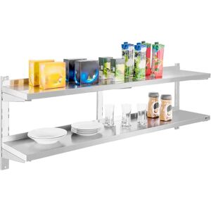 Royal Catering Półka Wisząca ze Stali Nierdzewnej - 2 Poziomy, 160cm Royal Catering Półka Wisząca ze Stali Nierdzewnej - 2 Poziomy, 160cm
