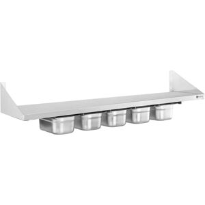 Royal Catering Rustfritt Stål Krydderhylle - 5 Beholdere - 120cm - Sølv Royal Catering Rustfritt Stål Krydderhylle - 5 Beholdere - 120cm - Sølv