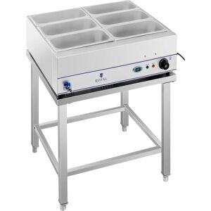 Royal Catering Bain-Marie en Acier Inoxydable - 2000 W - 6 x Contenants GN 1/3 - Avec Base & Robinet de Drainage - Chauffe-Plats Professionnel - Publicité Royal Catering Bain-Marie en Acier Inoxydable - 2000 W - 6 x Contenants GN 1/3 - Avec Base & Robinet de Drainage - Chauffe-Plats Professionnel - Publicité