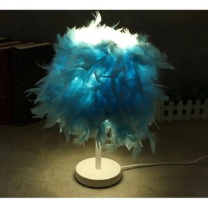 GreenZech Blue Feather Shade Table Lamp - Table Lamp GreenZech Blue Feather Shade Table Lamp - Table Lamp