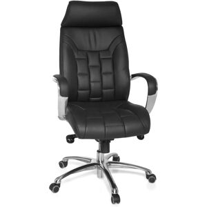 FineBuy Ergonomischer Bürostuhl - Schwarzes Leder, verstellbar FineBuy Ergonomischer Bürostuhl - Schwarzes Leder, verstellbar